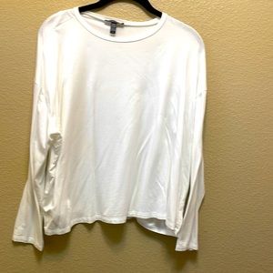 Eileen Fisher size L white long sleeve Tencel top. Worn once.